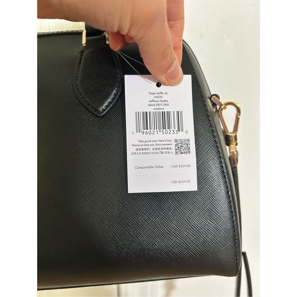 Kate Spade Madison Large Dolly Duffle Satchel Crossbody Shoulder bag-Black NwT - Picture 4 of 7